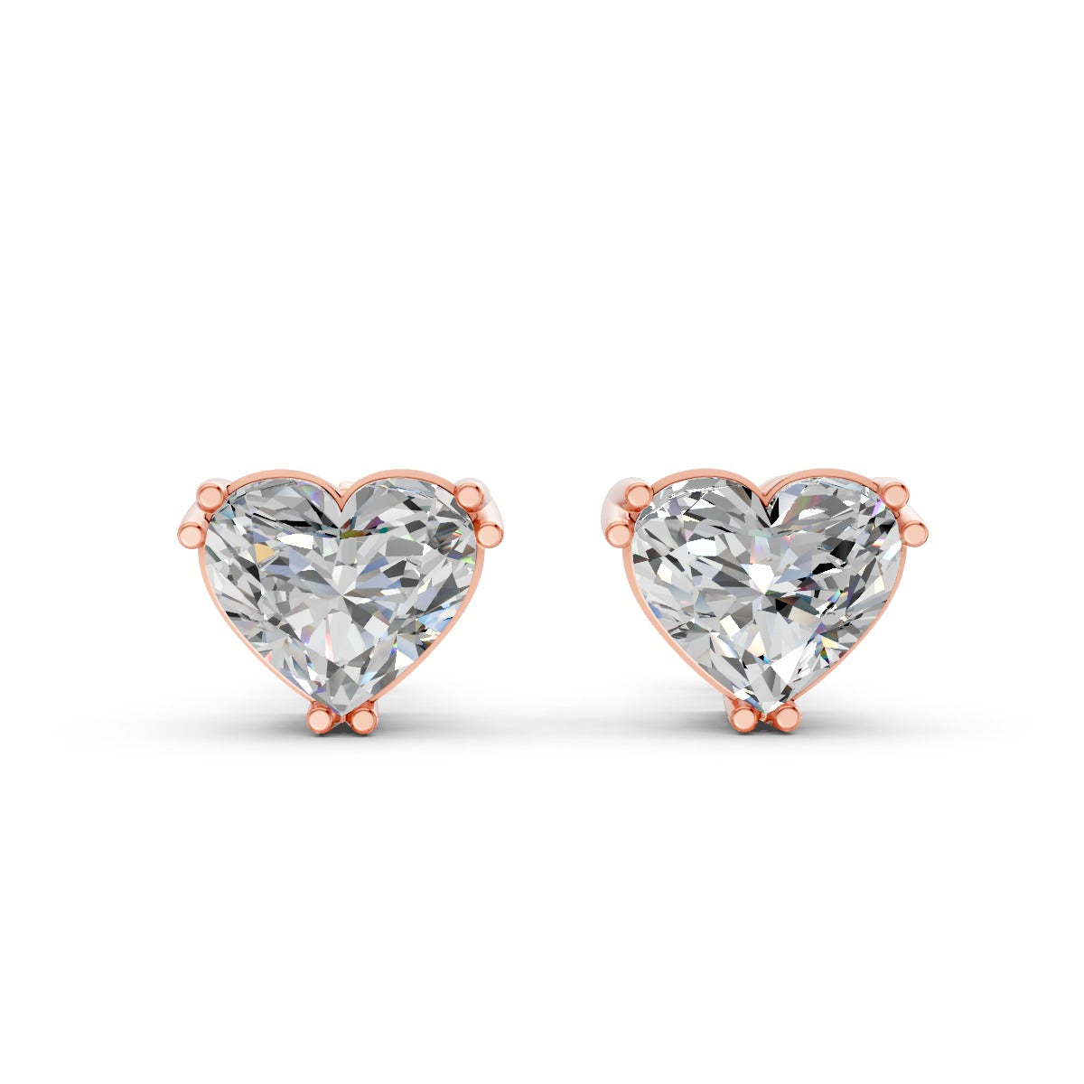 Heart Shape Solitaire Studs