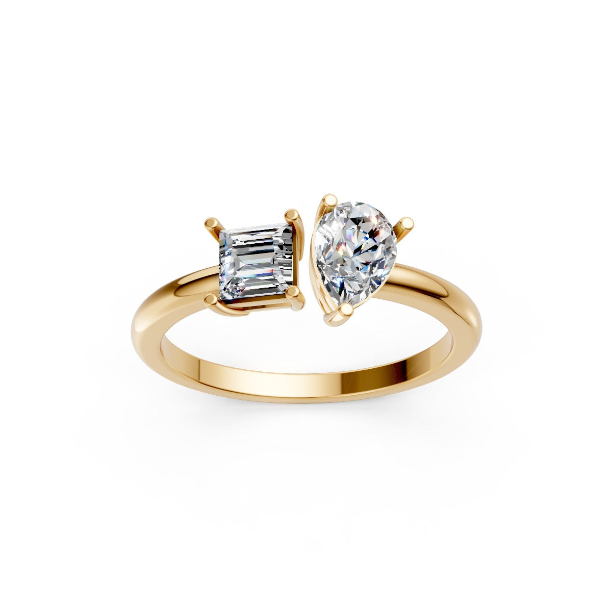 Rose Gold Bypass Diamond Ring