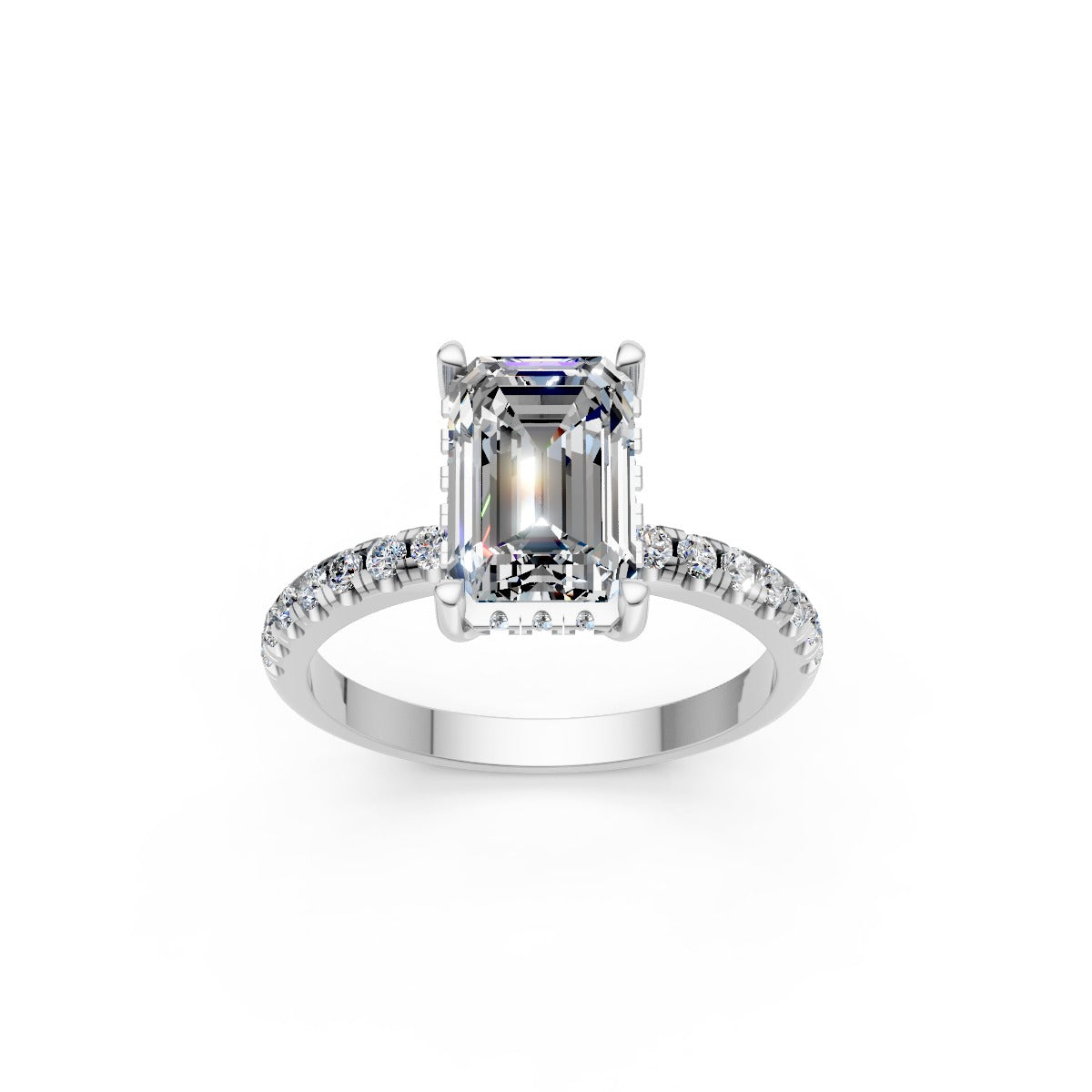 Emerald-Cut Solitaire Diamond Ring