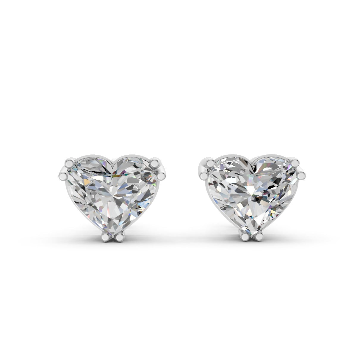 Heart Shape Solitaire Studs