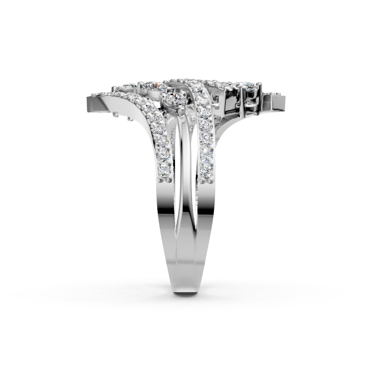 Wrap-Around Multi-Band Diamond Ring