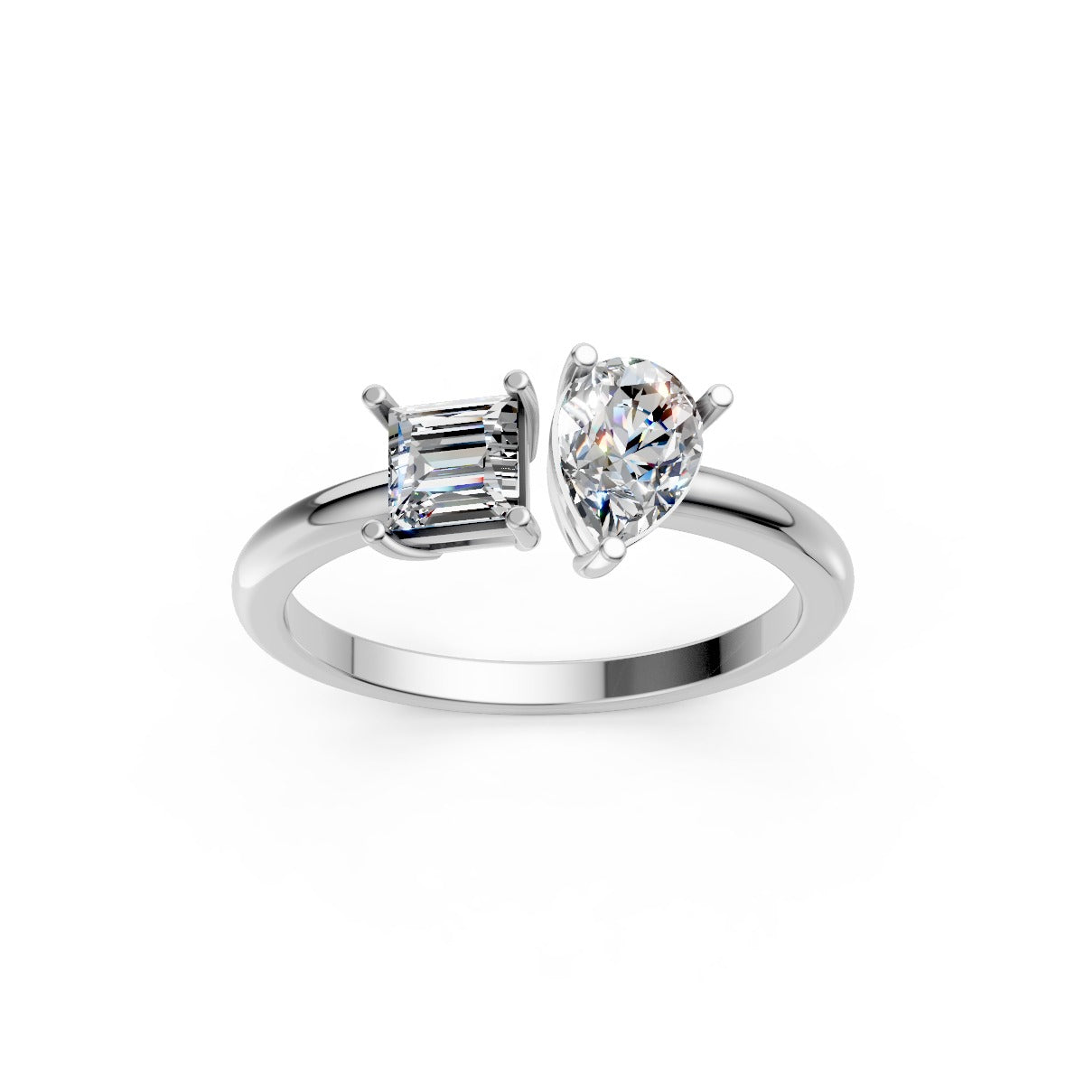 Rose Gold Bypass Diamond Ring