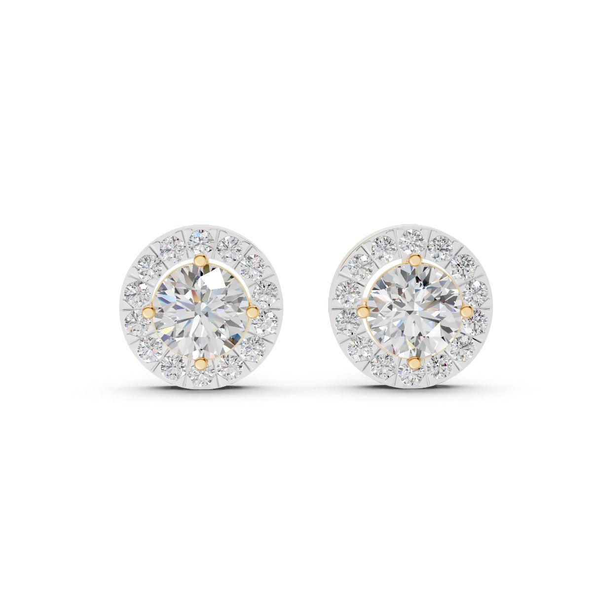 Detachable Halo Solitaire Earring