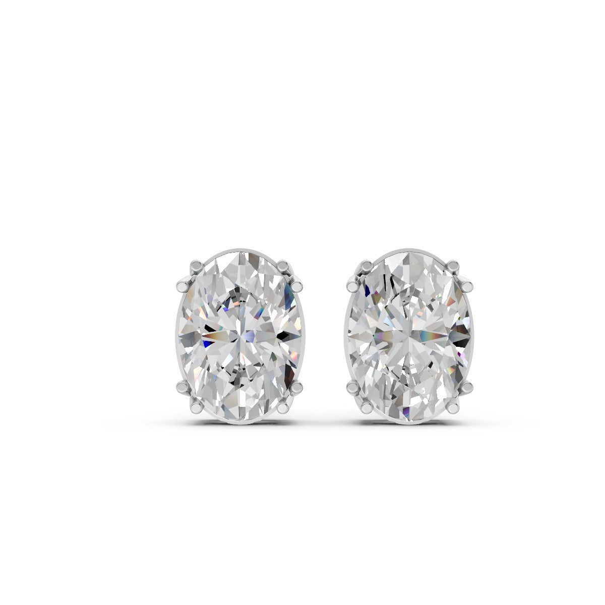 Oval Shape Solitaire Earring