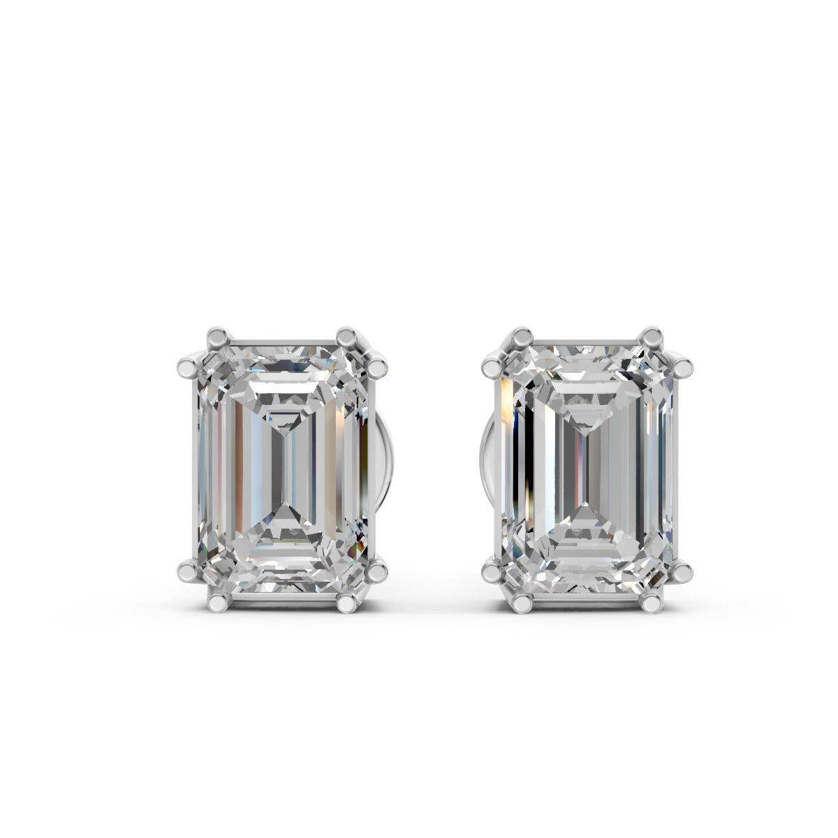 Emerald-Cut Solitaire Stud