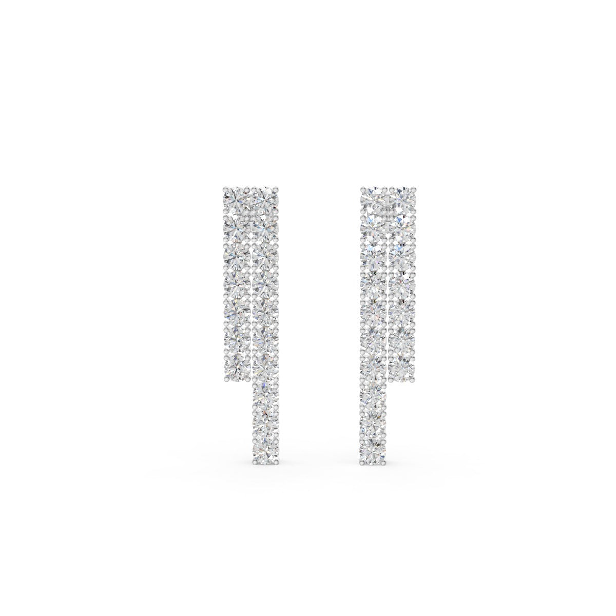 Diamond Cascade Rows Earring