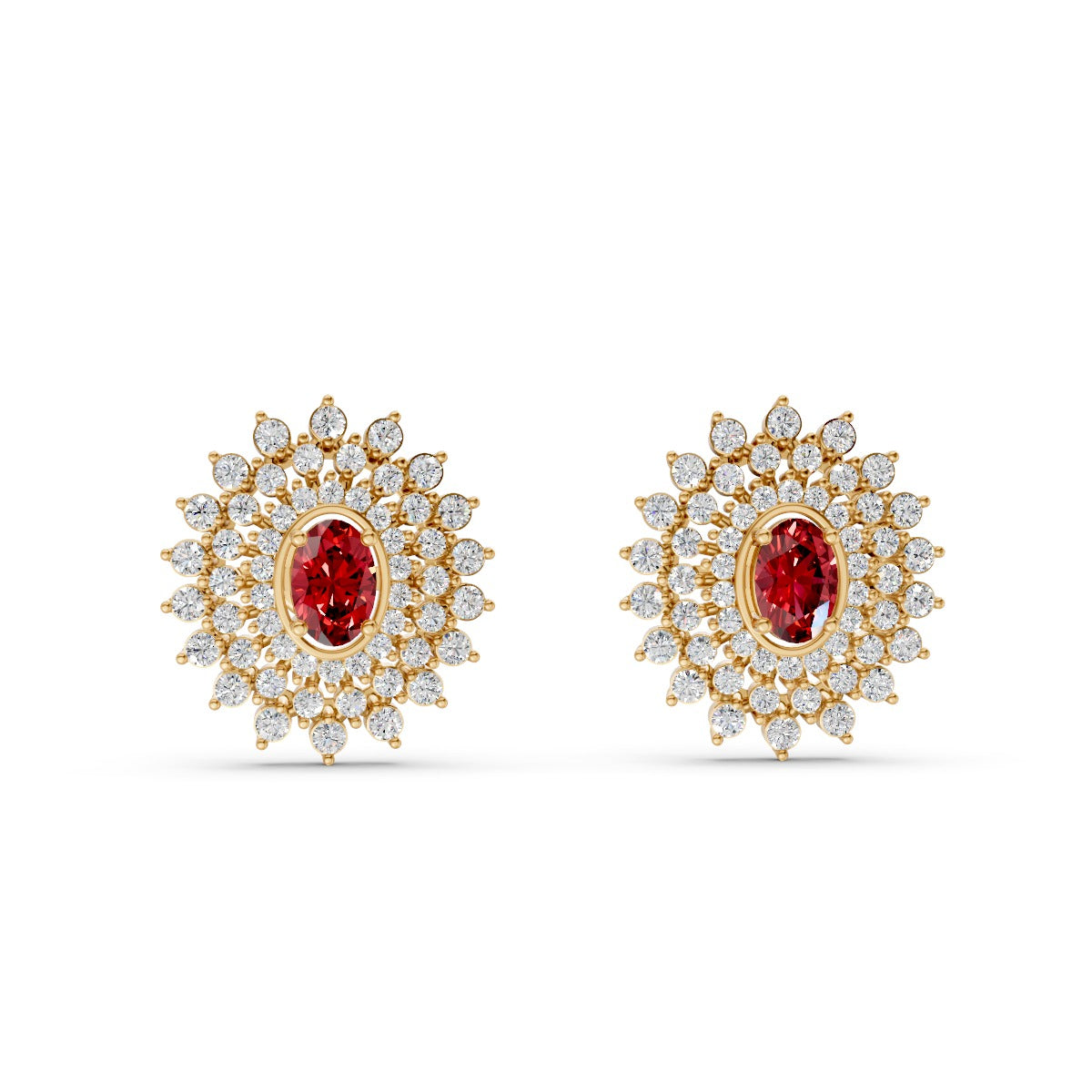 Crimson Ruby Radiance Earring