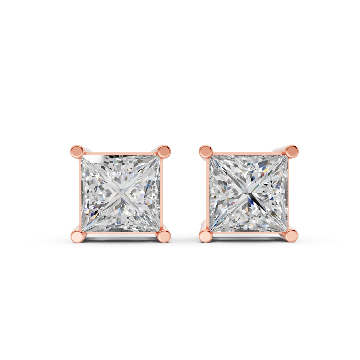 Princess-Cut Solitaire Earring