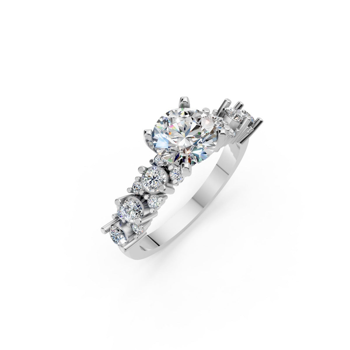 Asymmetrical Diamond Ring