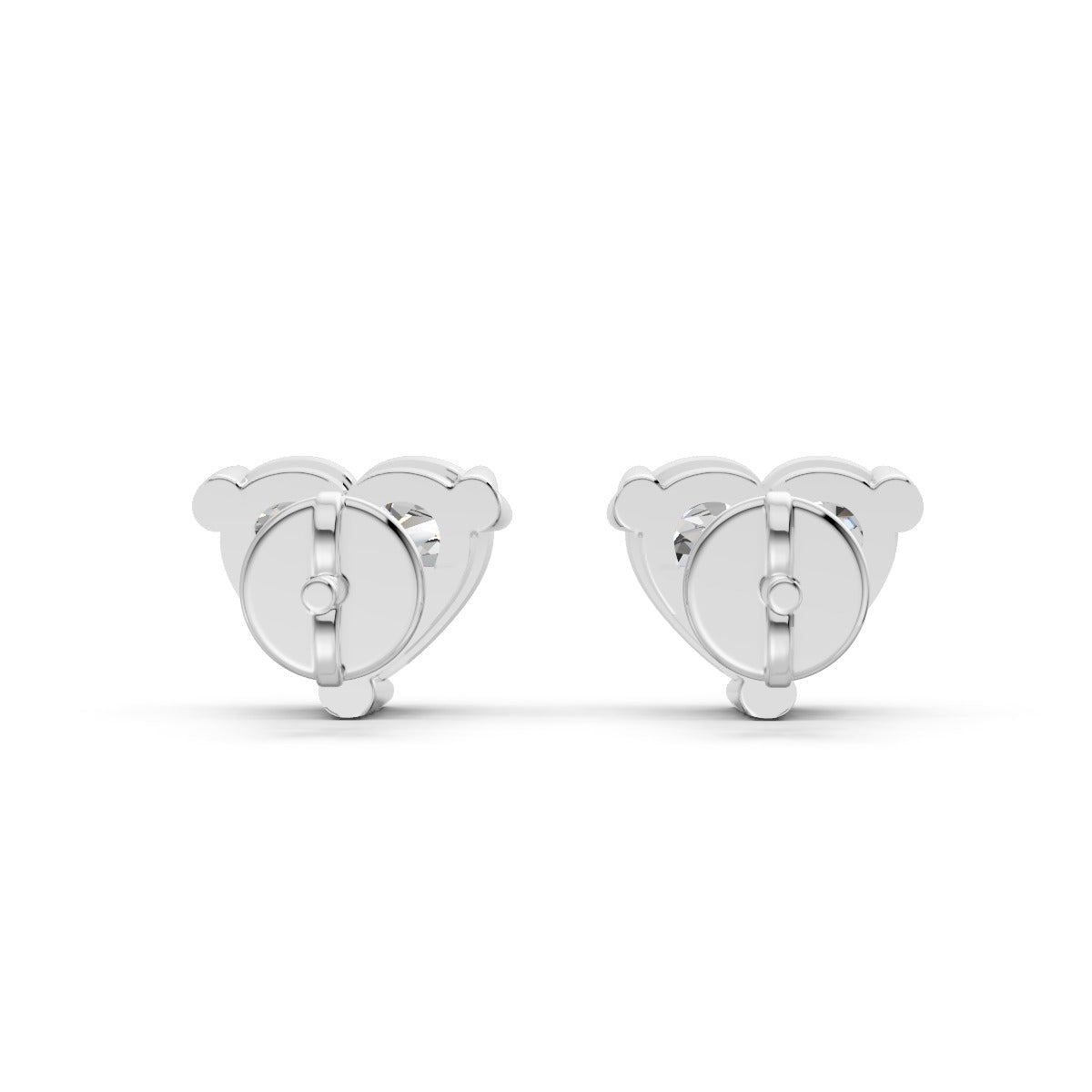 Heart Shape Solitaire Studs
