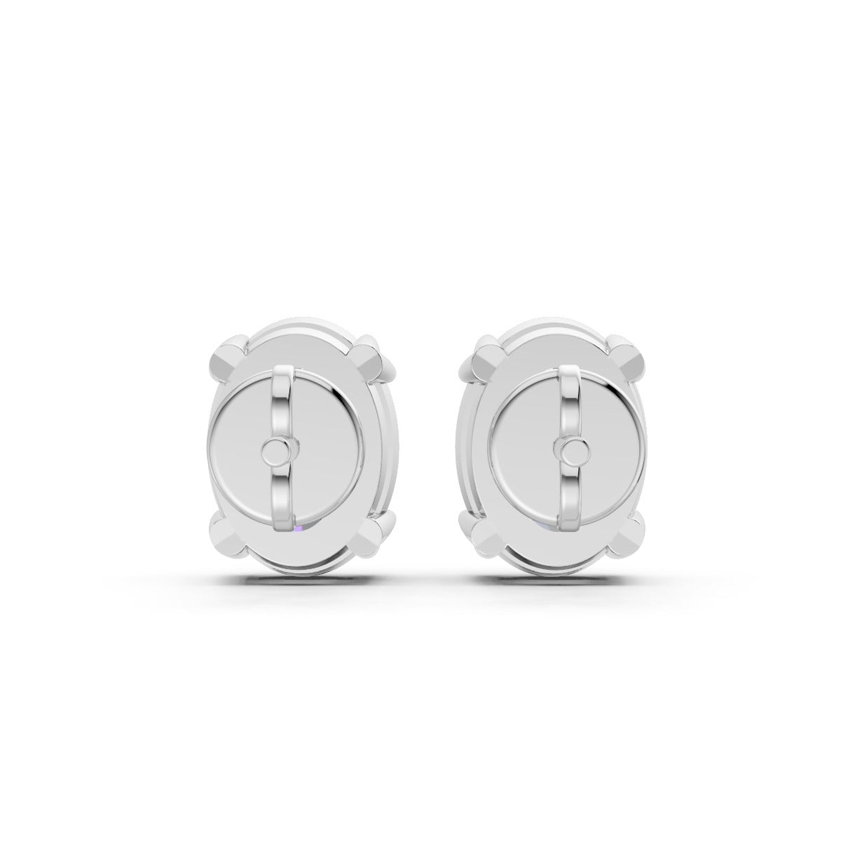 Oval Shape Solitaire Earring