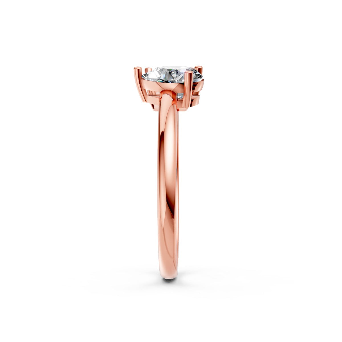Rose Gold Bypass Diamond Ring