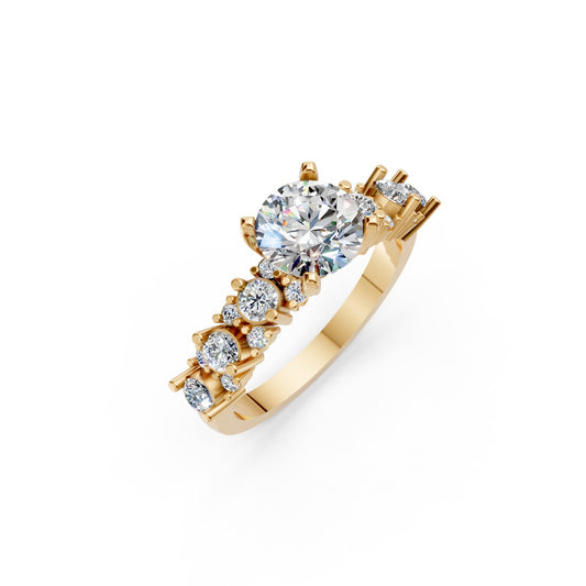 Asymmetrical Diamond Ring