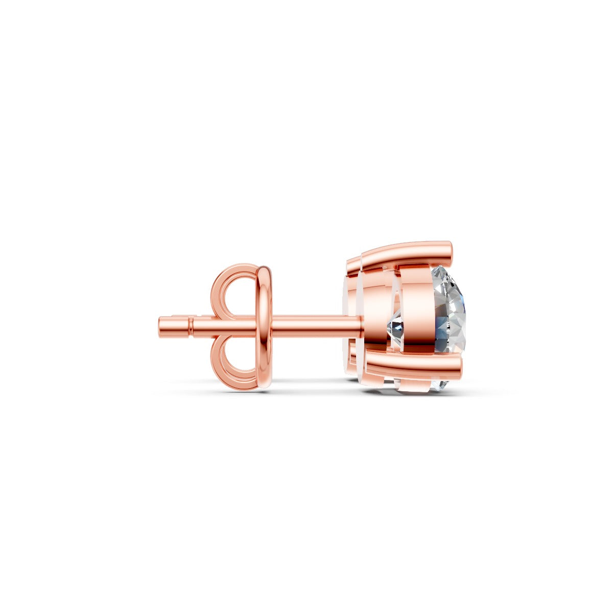 Classic Round Solitaire Diamond Stud