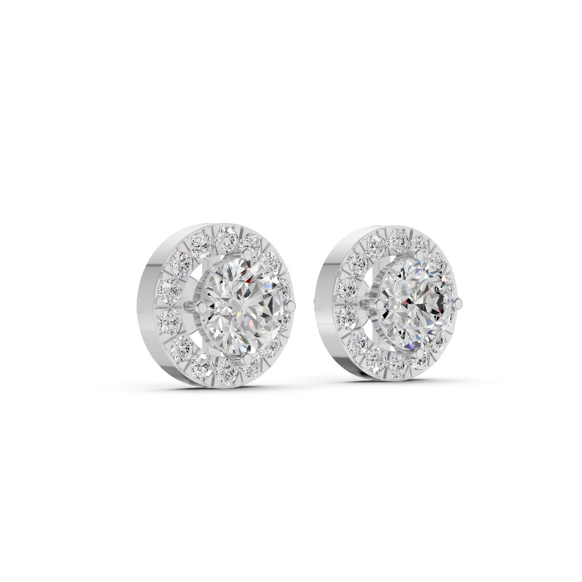 Detachable Halo Solitaire Earring