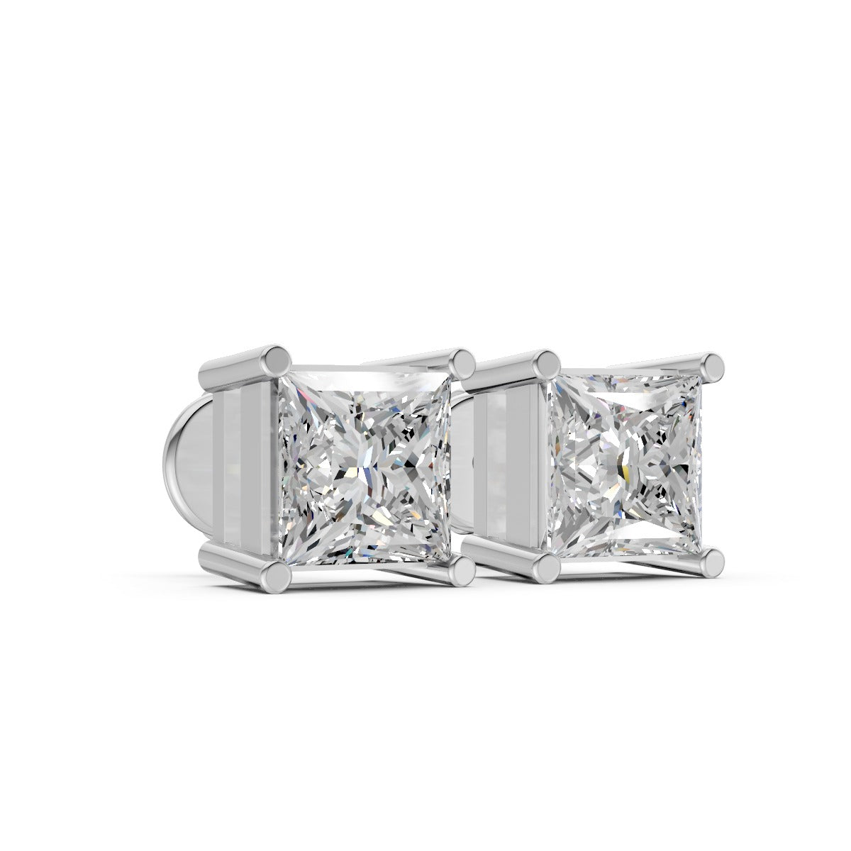 Princess-Cut Solitaire Earring