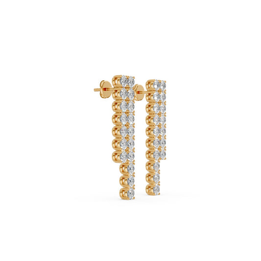 Diamond Cascade Rows Earring