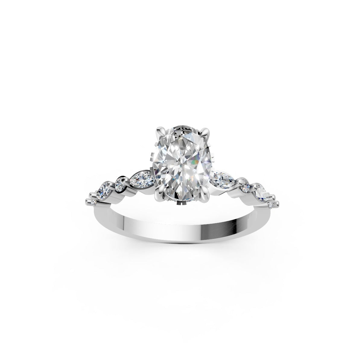 Oval-Cut Solitaire Diamond Ring