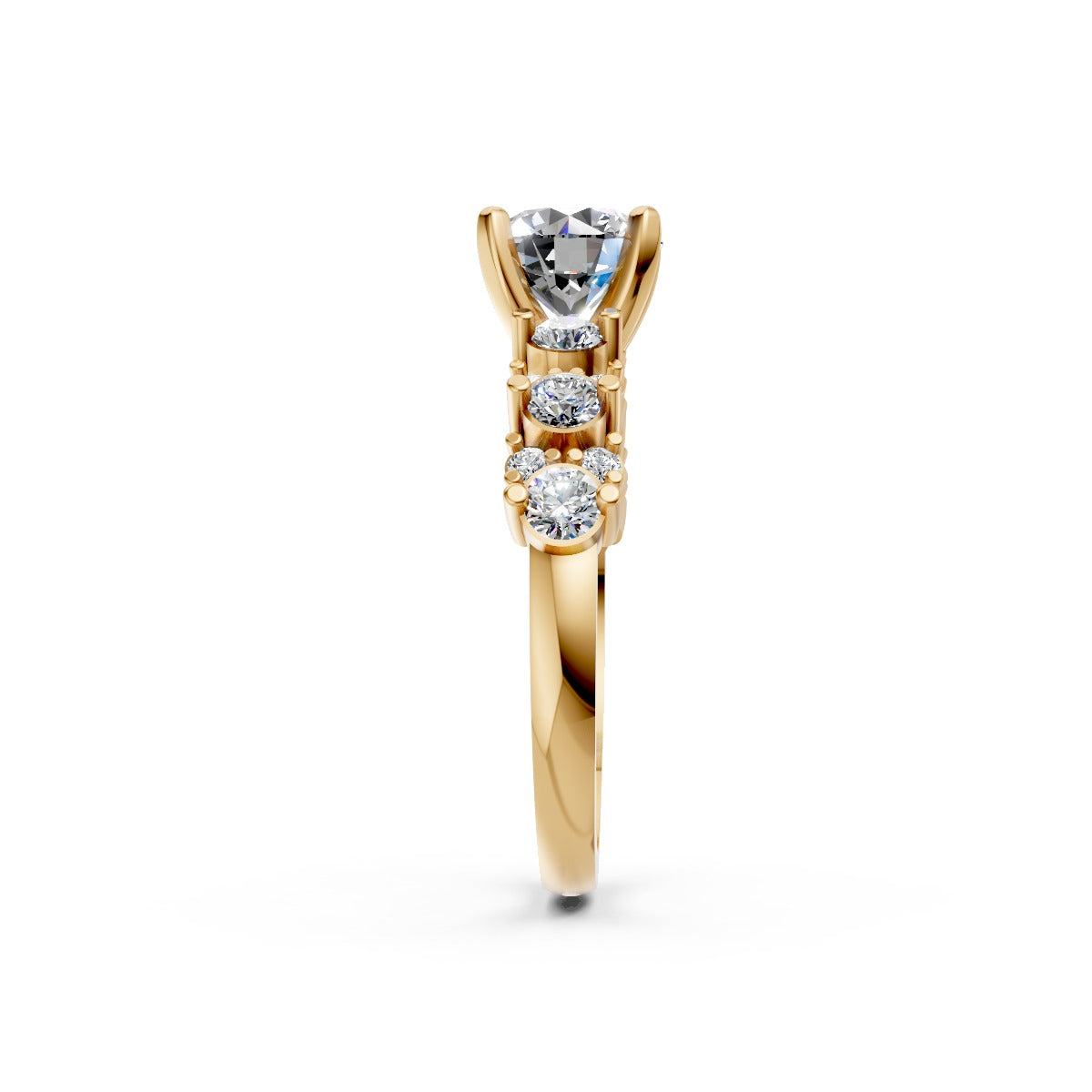 Asymmetrical Diamond Ring