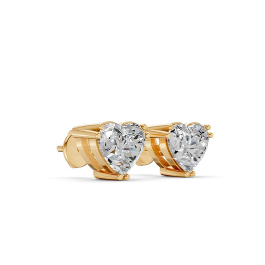 Heart Shape Solitaire Studs