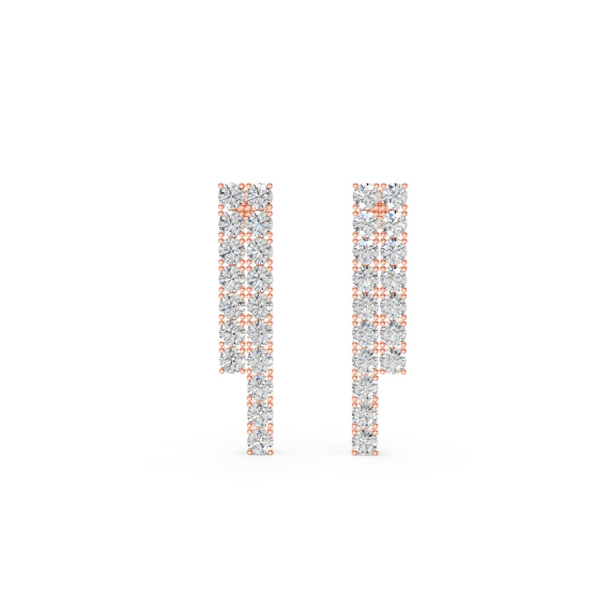 Diamond Cascade Rows Earring