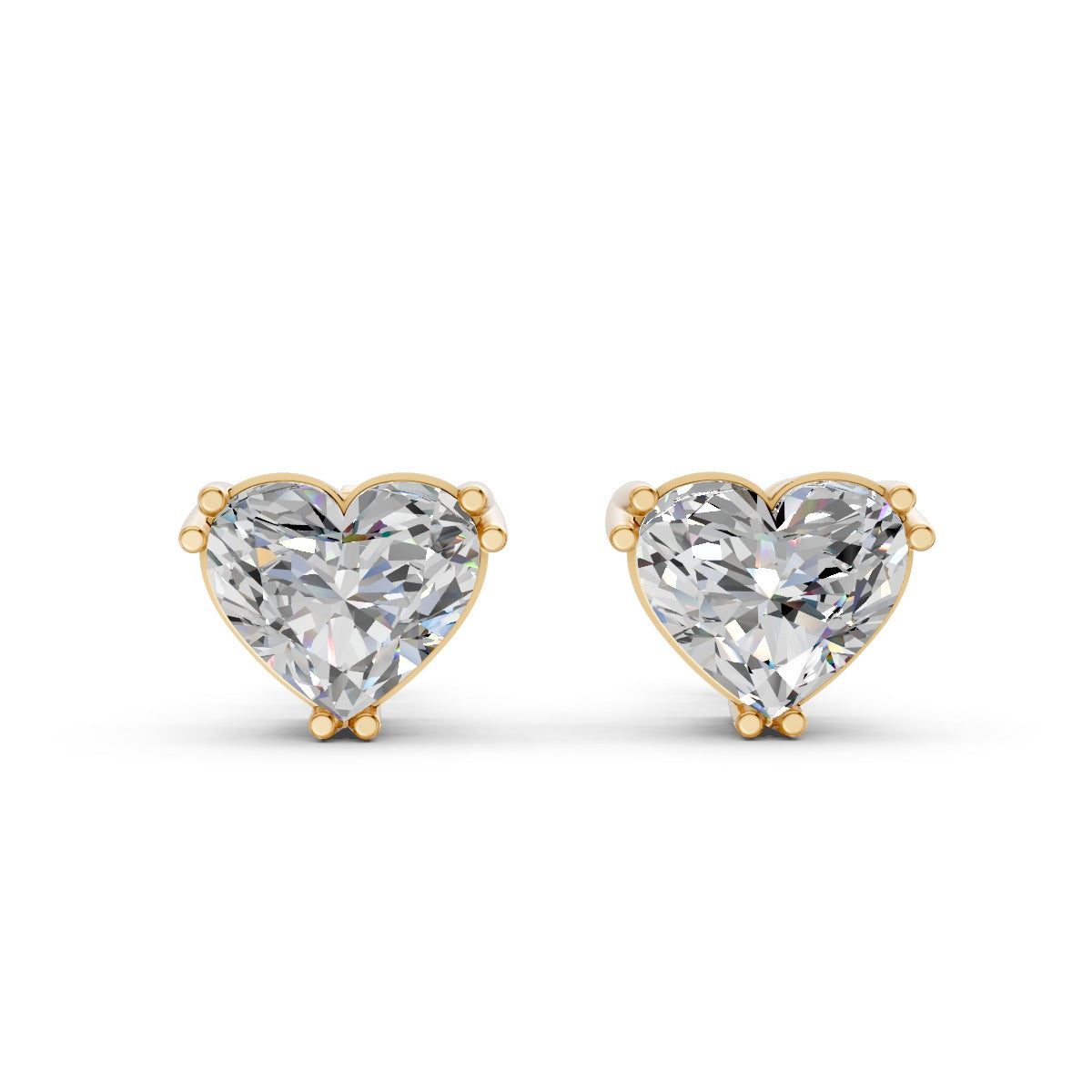 Heart Shape Solitaire Studs