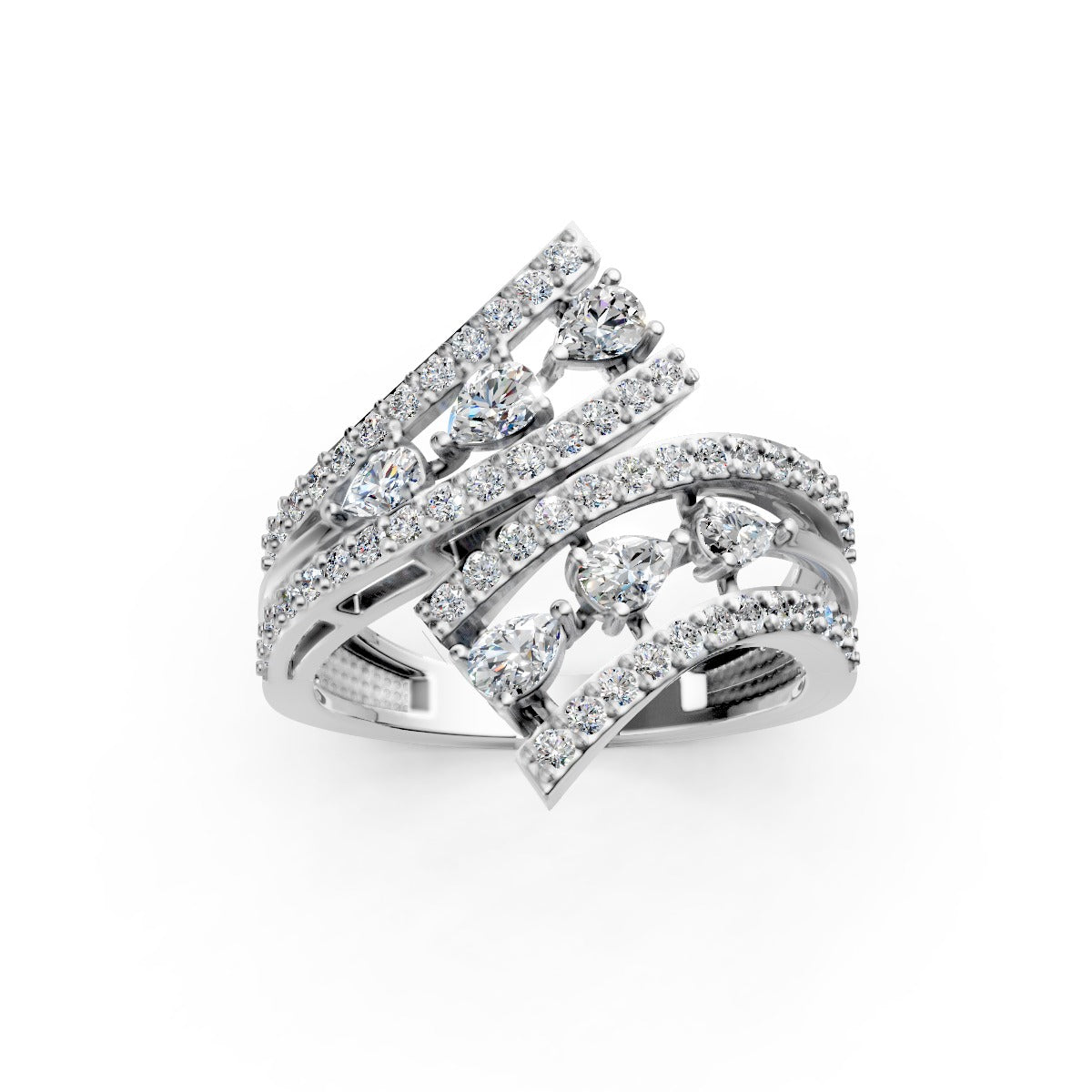 Wrap-Around Multi-Band Diamond Ring