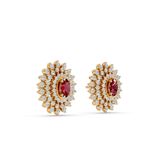 Crimson Ruby Radiance Earring
