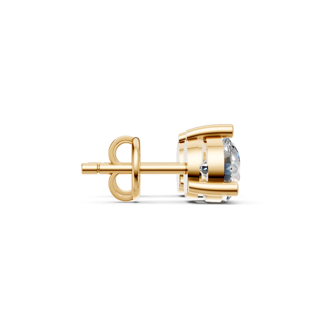 Classic Round Solitaire Diamond Stud