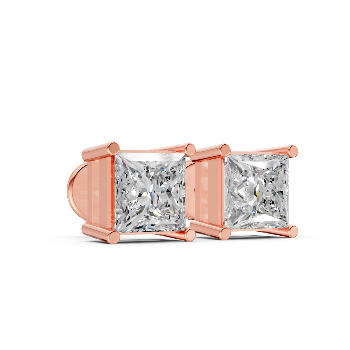 Princess-Cut Solitaire Earring