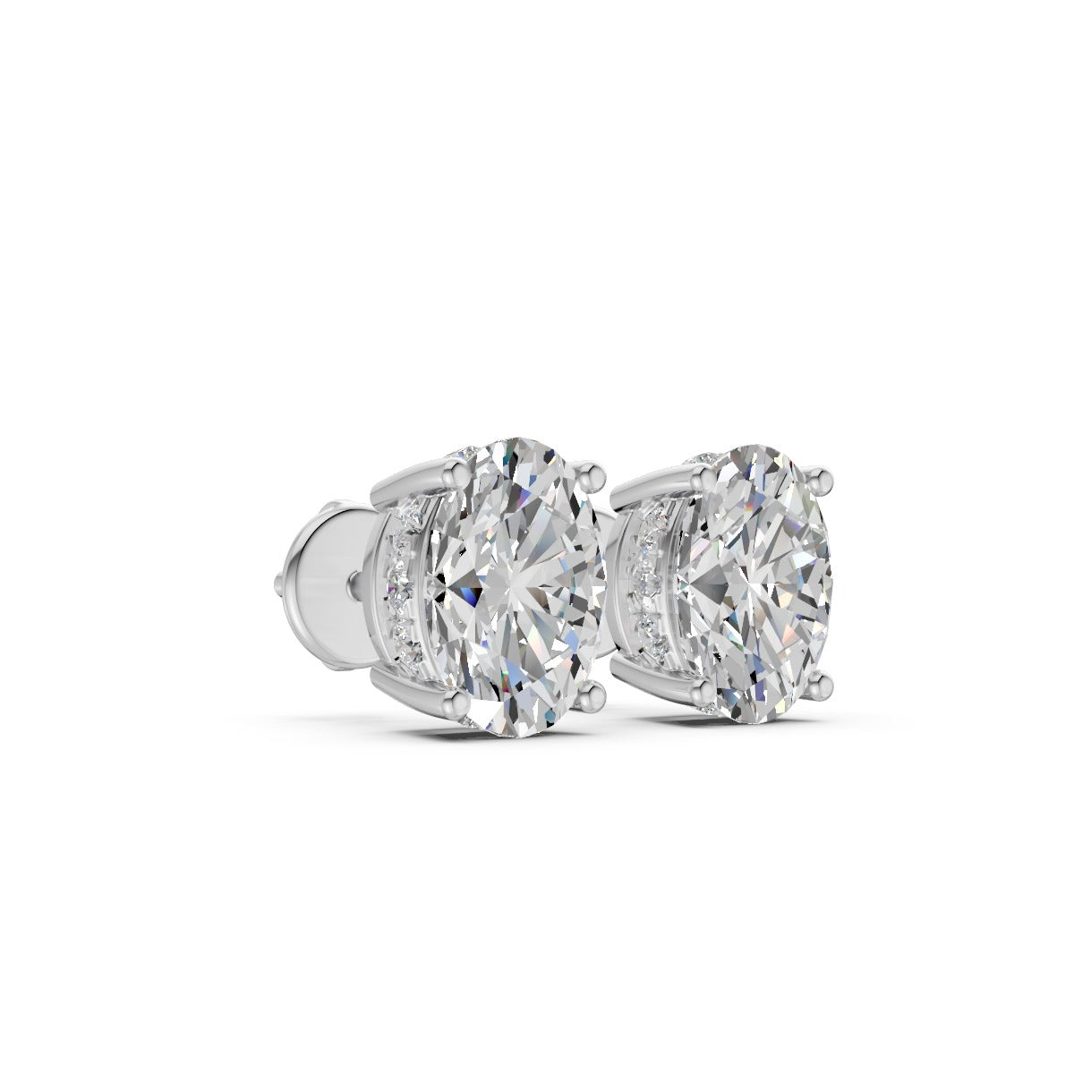 Oval-Cut Solitaire Stud
