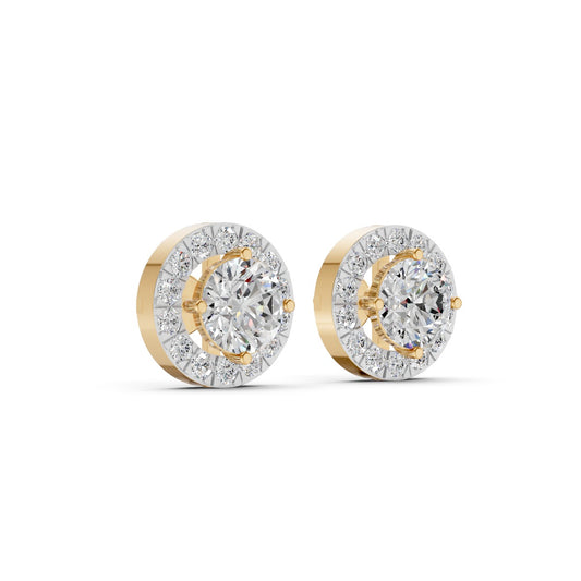 Detachable Halo Solitaire Earring