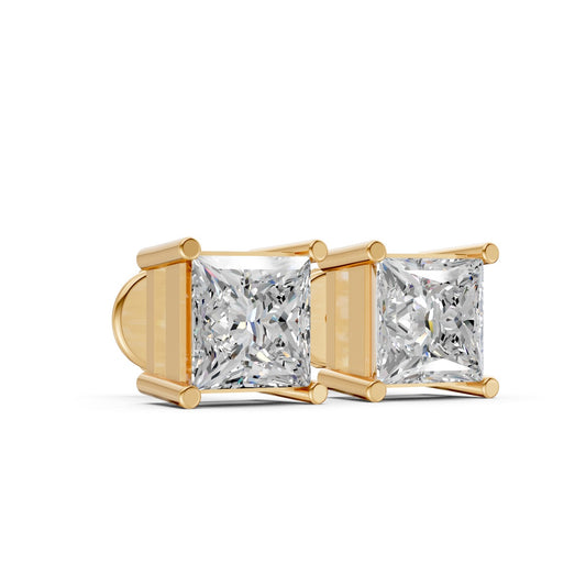 Princess-Cut Solitaire Earring
