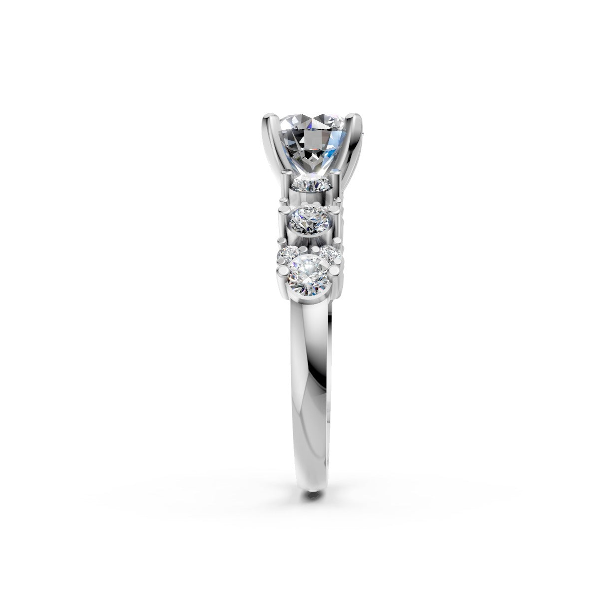 Asymmetrical Diamond Ring