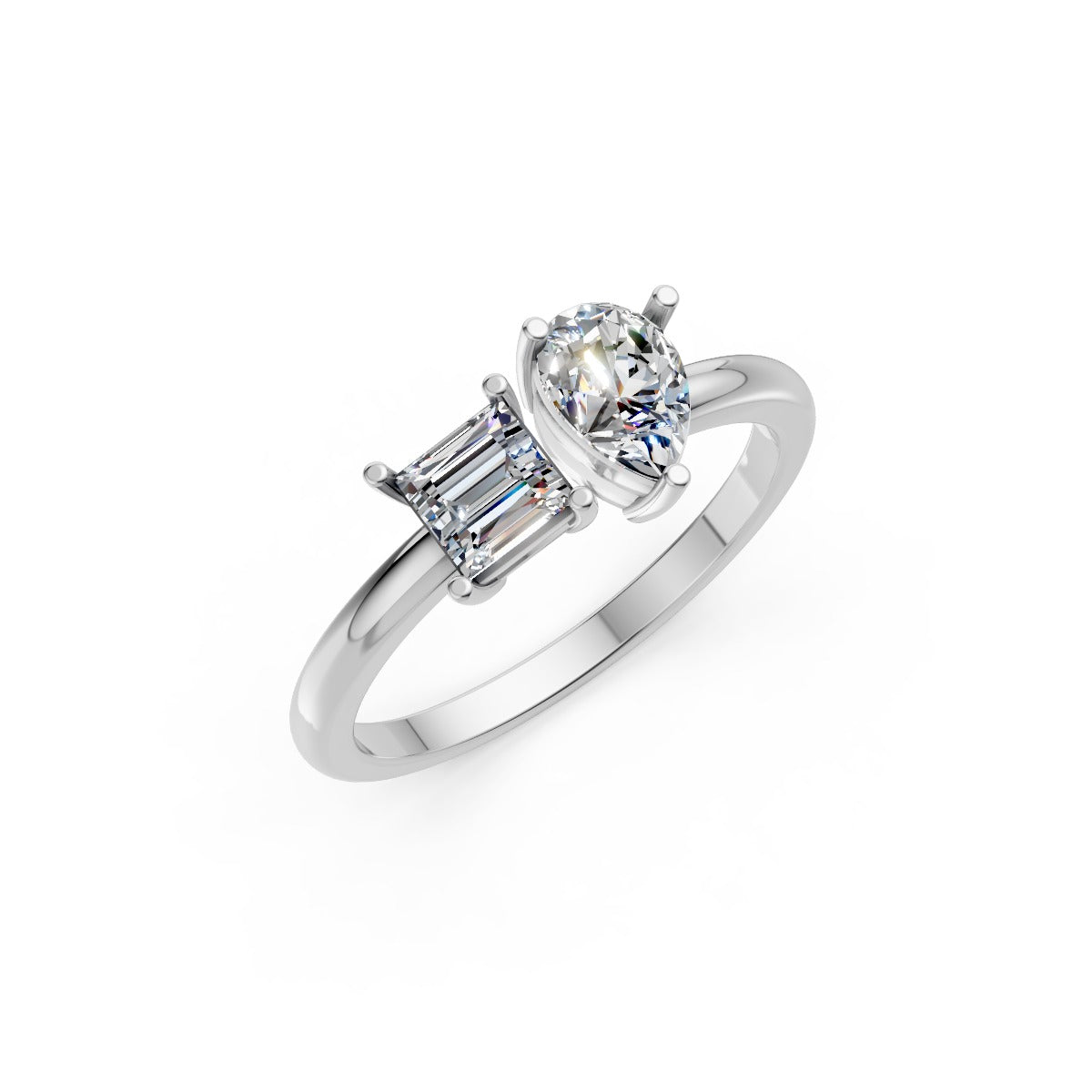 Rose Gold Bypass Diamond Ring