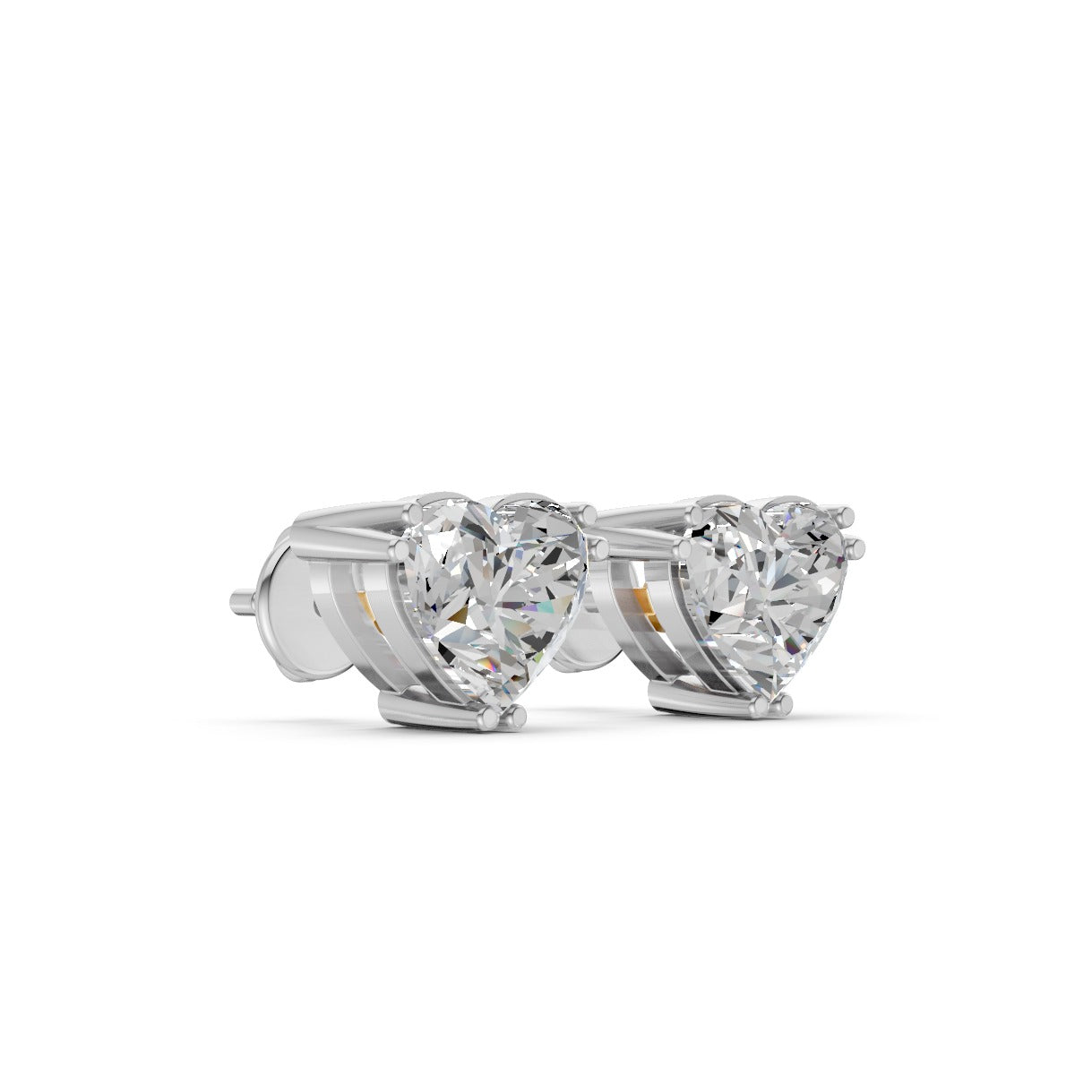 Heart Shape Solitaire Studs