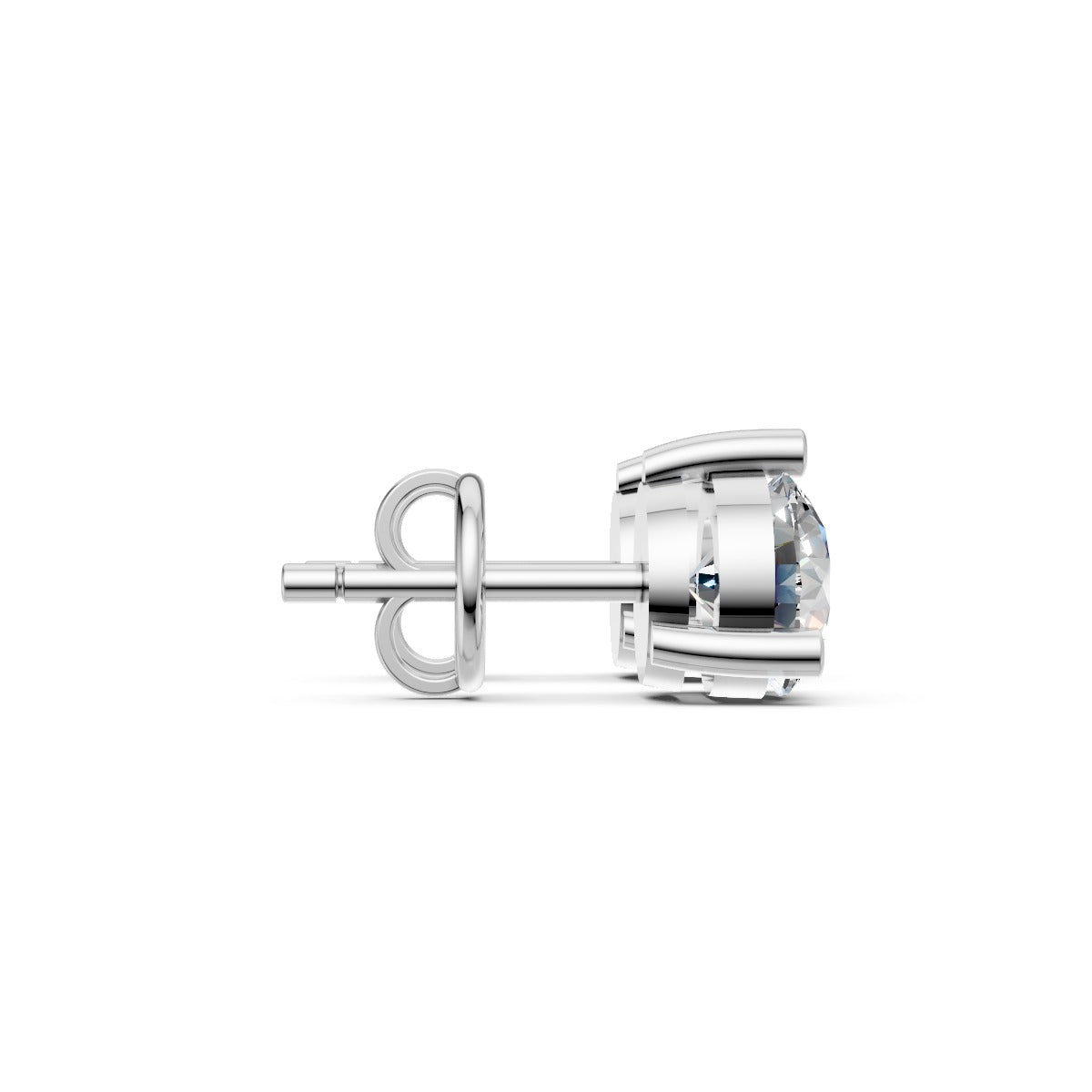 Classic Round Solitaire Diamond Stud