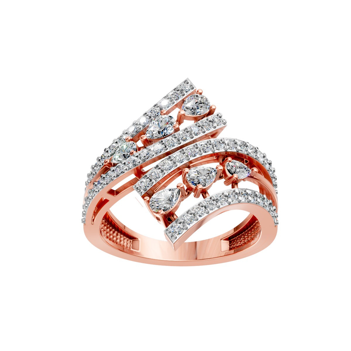 Wrap-Around Multi-Band Diamond Ring