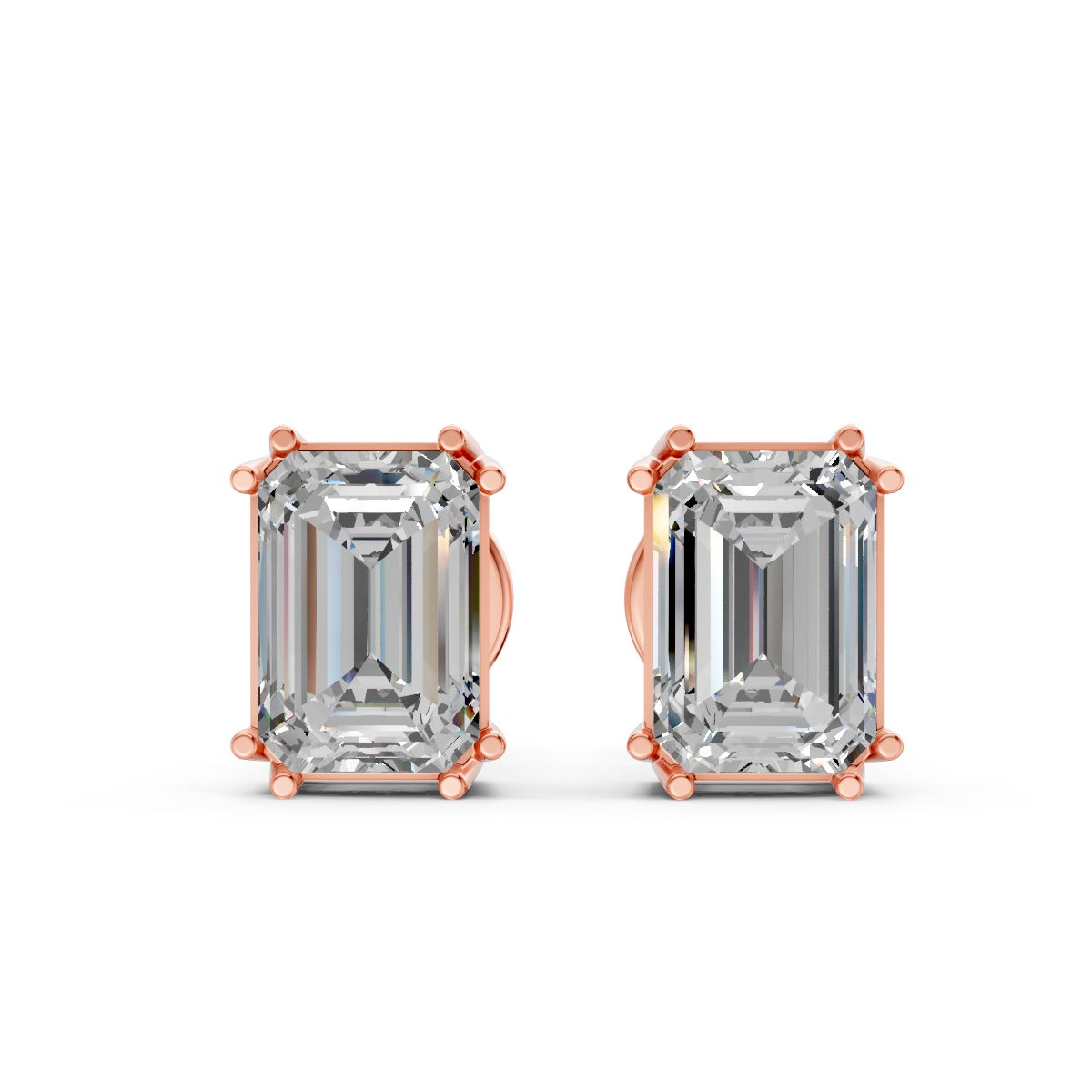 Emerald-Cut Solitaire Stud
