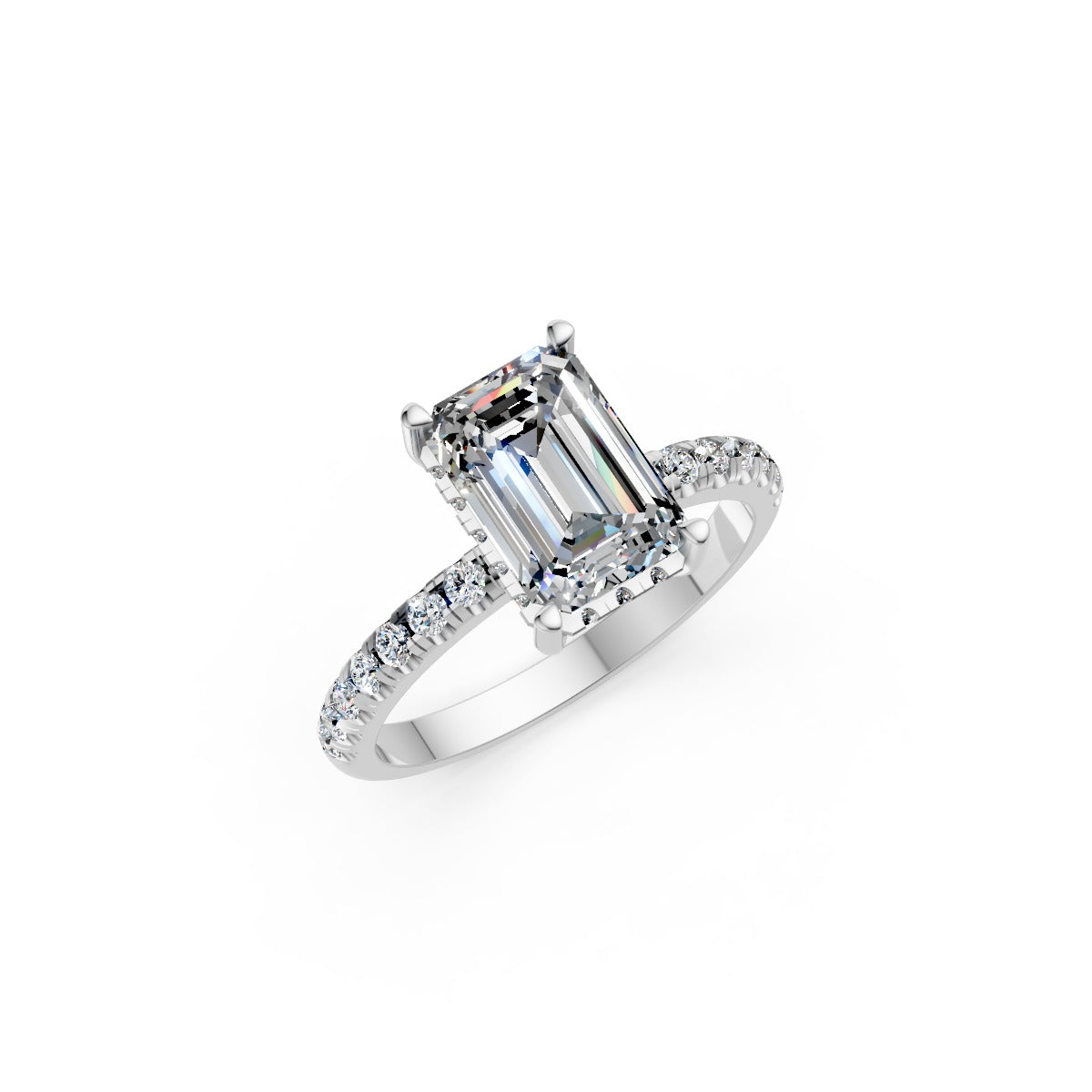 Emerald-Cut Solitaire Diamond Ring