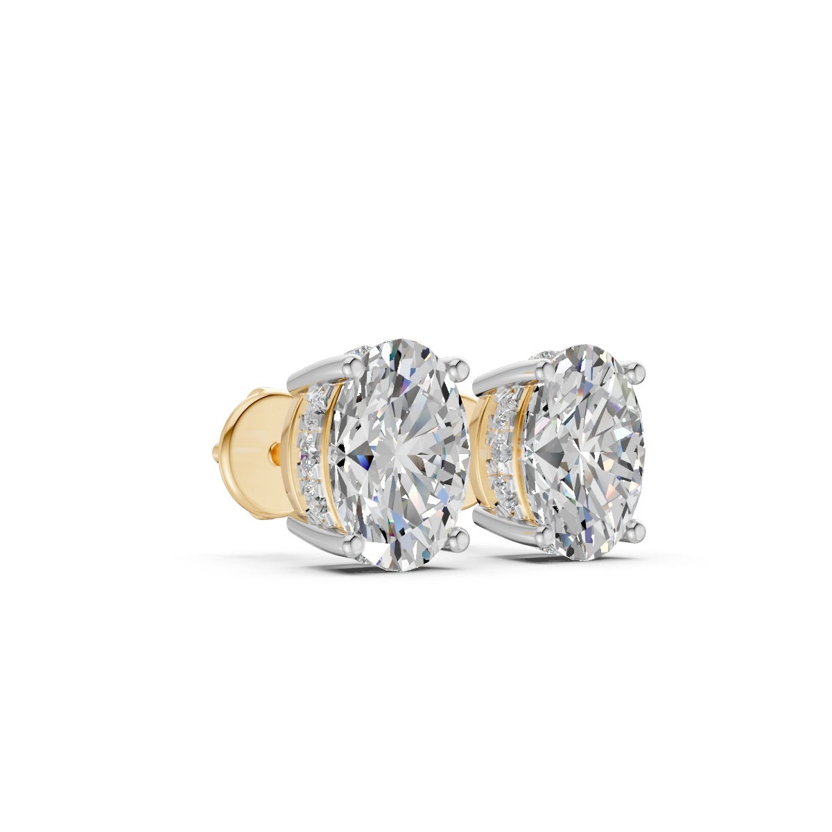 Oval-Cut Solitaire Stud