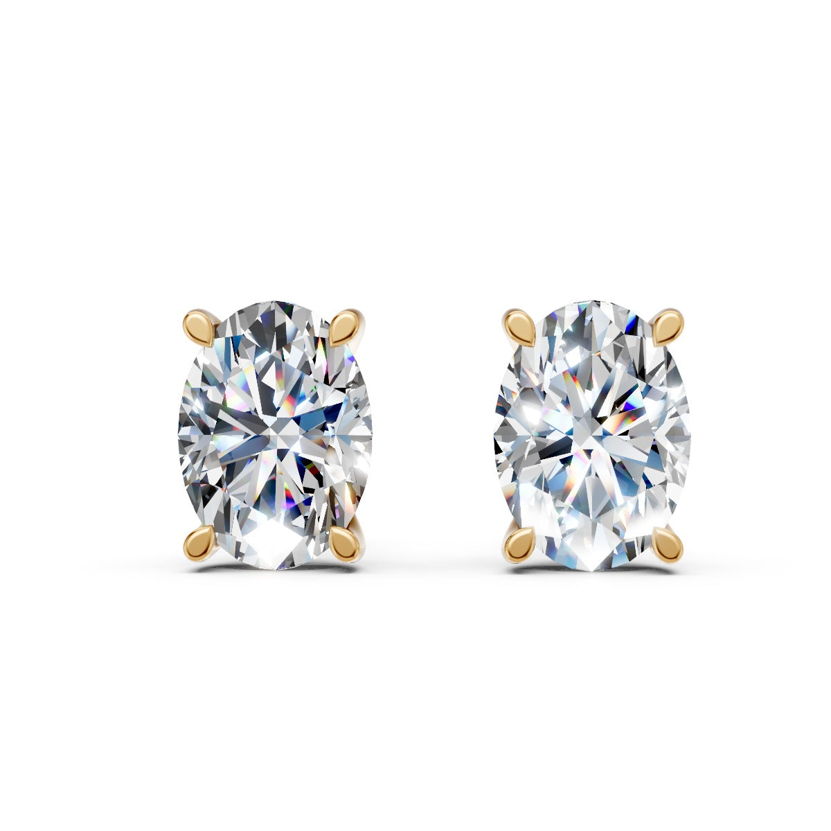 Oval Solitaire Diamond Stud