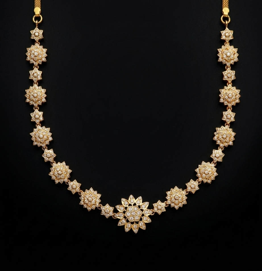 Thamarai Poo Diamond Necklace