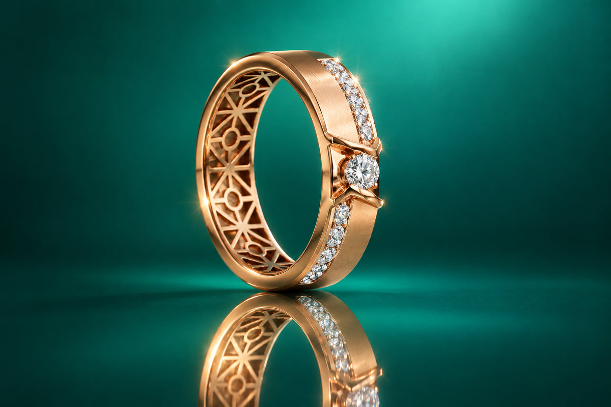 The Celestial Twist Diamond Couple Band