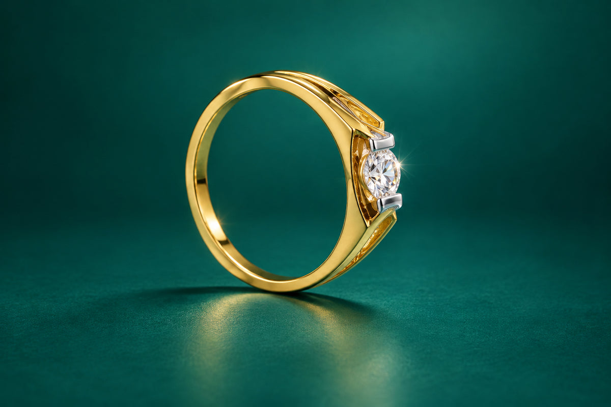 The Crestline Two-Tone Diamond Couple Ring