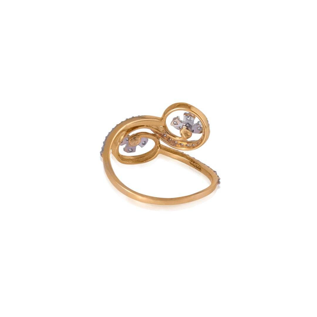 Corded clover diamond ring