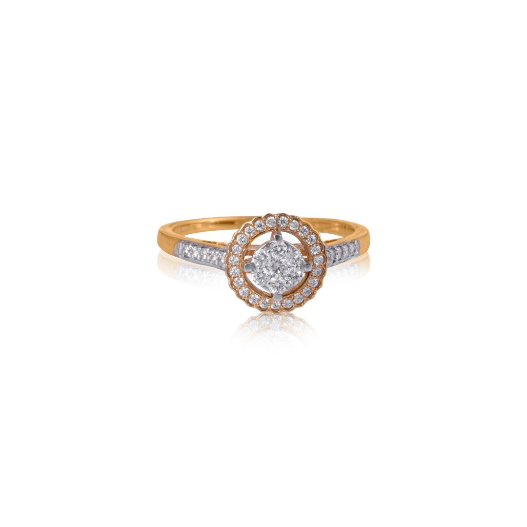 Radiant orbit diamond ring