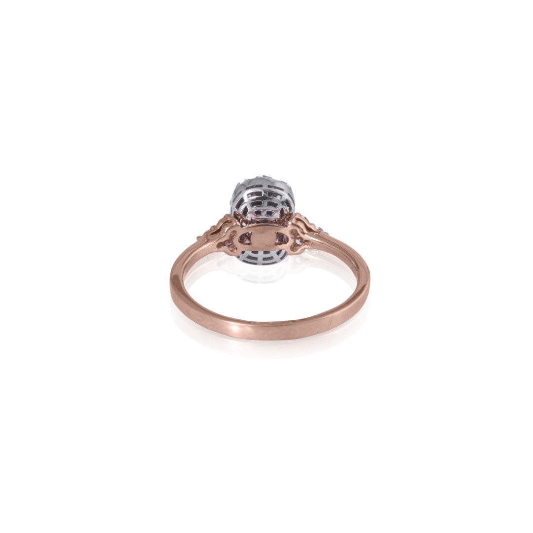 ornate ovoid diamond ring