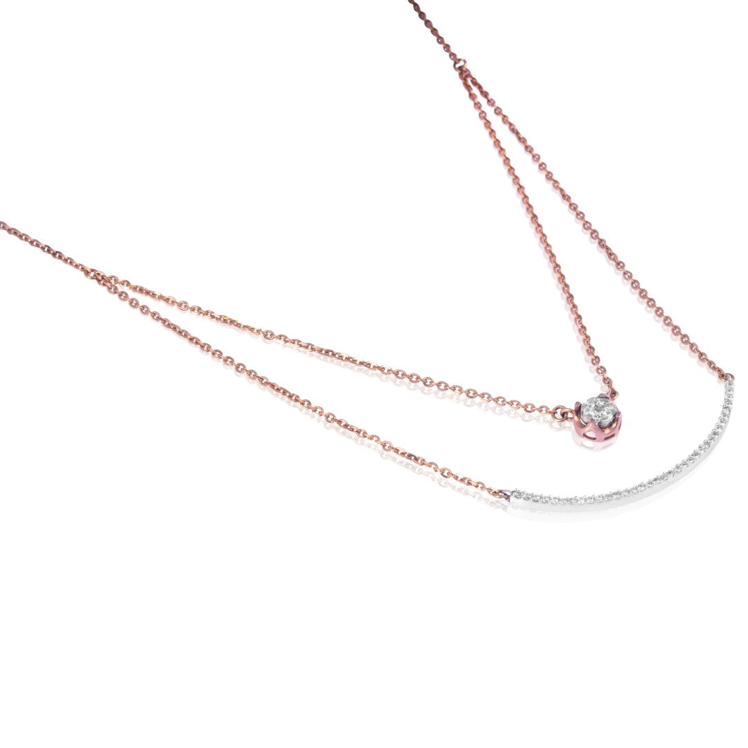 Two line diamond pendant chain