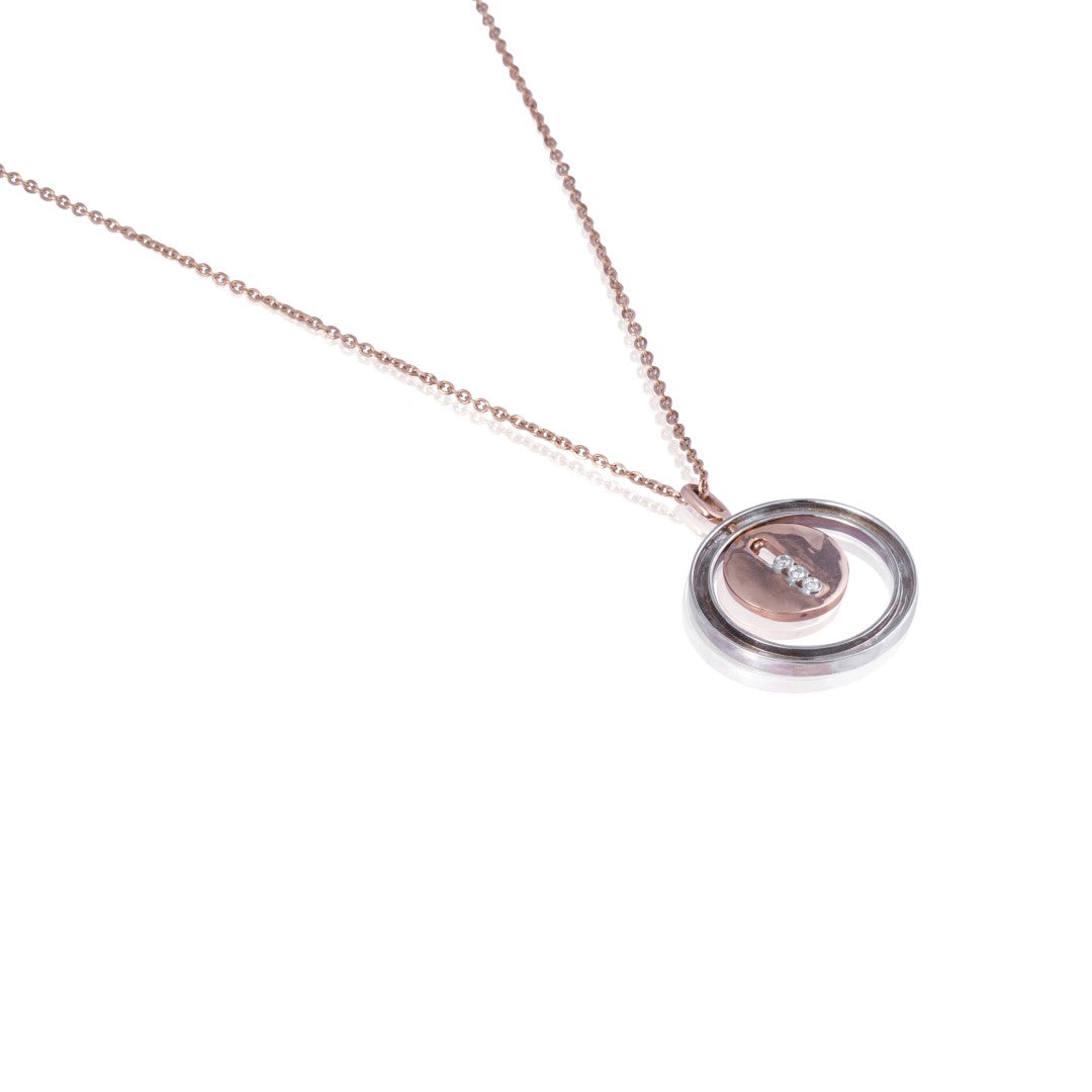 delicate circle diamond pendant chain